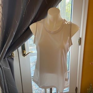 L CHAMPION MESH RACERBACK WHITE TANK TOP